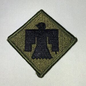 US Army 45th Infantry Division Insignia Patch 3.25 x 3.25 Black Thunderbird NOS